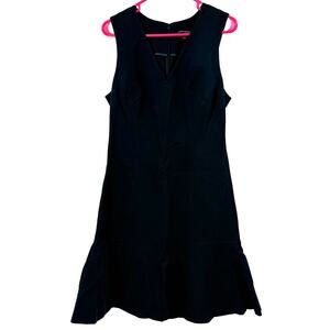 Banana Republic Size 10 Black Sleeveless Mini Dress Simple Back Zip Cotton Blend